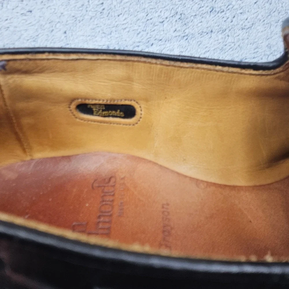 Vintage Allen Edmonds Grayson Calfskin Leather Loafers Mens 7.5D Black Shoes USA
